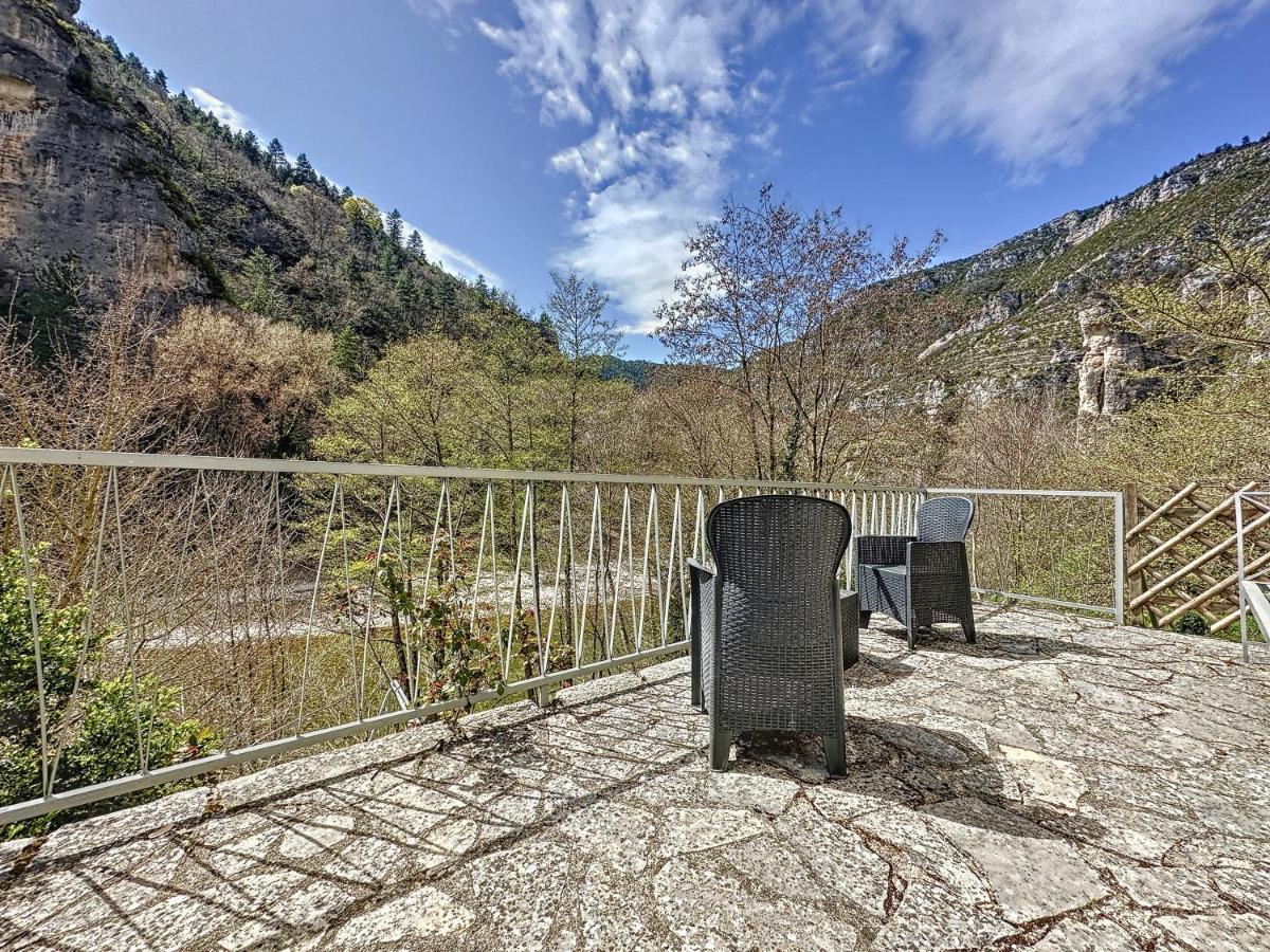 Gorges Du Tarn : Charmant Gite Avec Vue Sur Le Tarn Sainte-Énimie Exterior foto